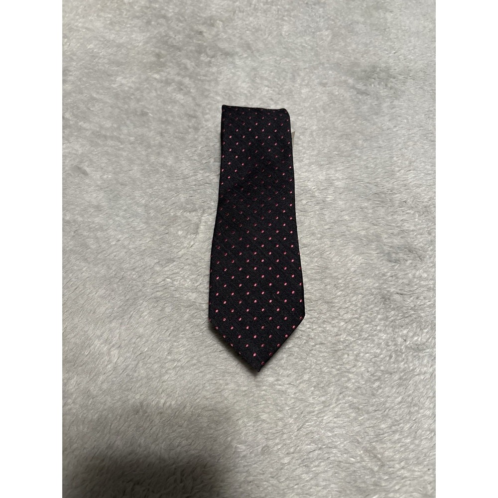 New Express Men's Black Pink Polka Dot Necktie Tie Silk Skinny